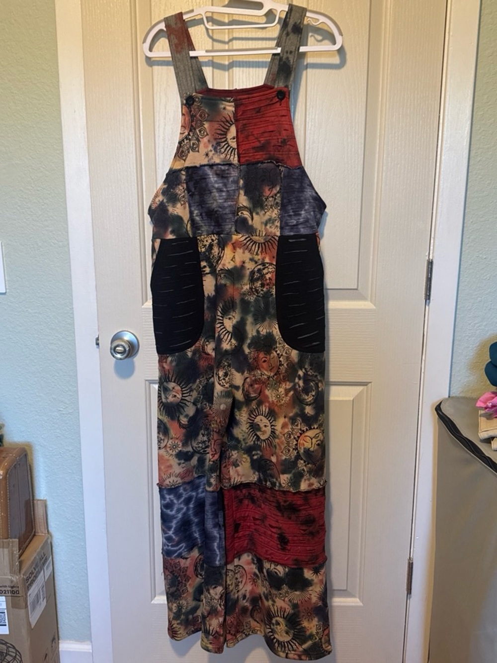 Yak & Yeti Patchwork Sun & Wave Wide-Leg Jumpsuit - Multi-Color